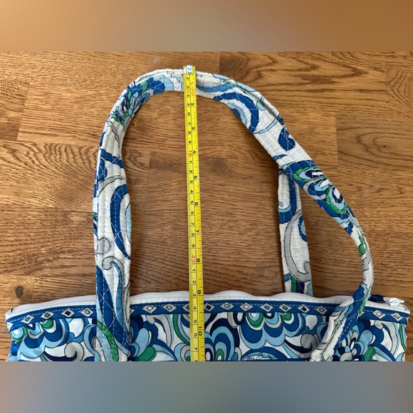 Vera Bradley Little Betsy Blue and Green Patterned Tote Bag - Picture 13 of 13